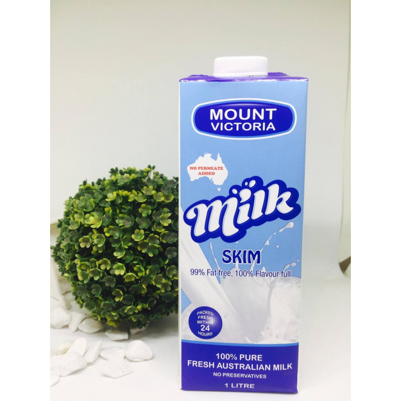 Sữa tươi tiệt trùng Mount Victoria Milk Skim tách béo 1 Lít của Úc