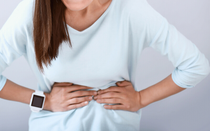 Các vấn đề tiêu hóa, đầy hơi, chướng bụng hay tiêu chảy là một số triệu chứng thường gặp