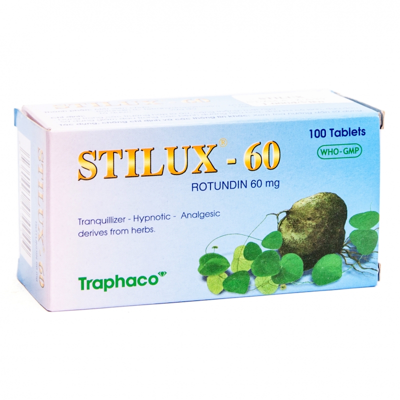 Thuốc an thần STILUX có chứa Rotundin, một hoạt chất được tinh chiết từ củ Bình vôi
