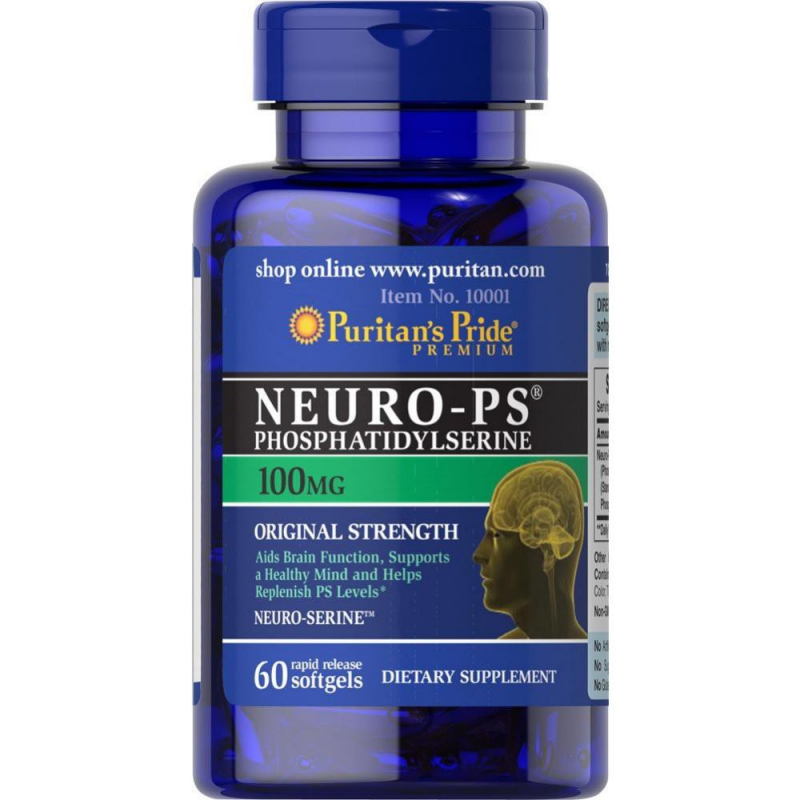 Viên uống bổ não, cải thiện trí nhớ Puritan's Pride Neuro PS Phosphatidylserine 100mg 60 viên