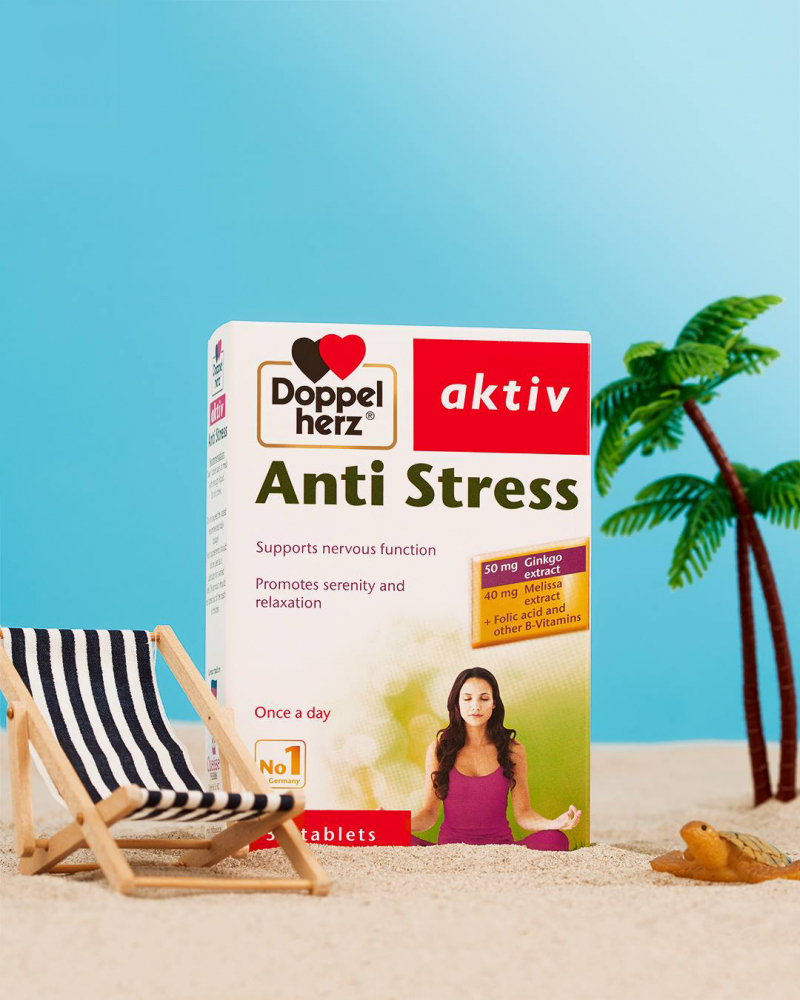 Viên uống hỗ trợ ngủ ngon, giảm căng thẳng, mệt mỏi Doppelherz Aktiv Anti Stress (Hộp 30 viên)