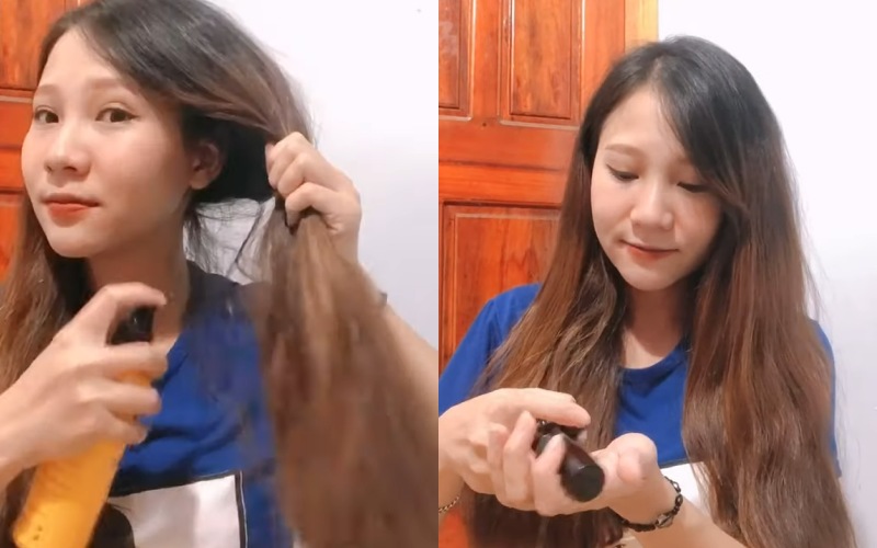 Dưỡng tóc trước khi uốn